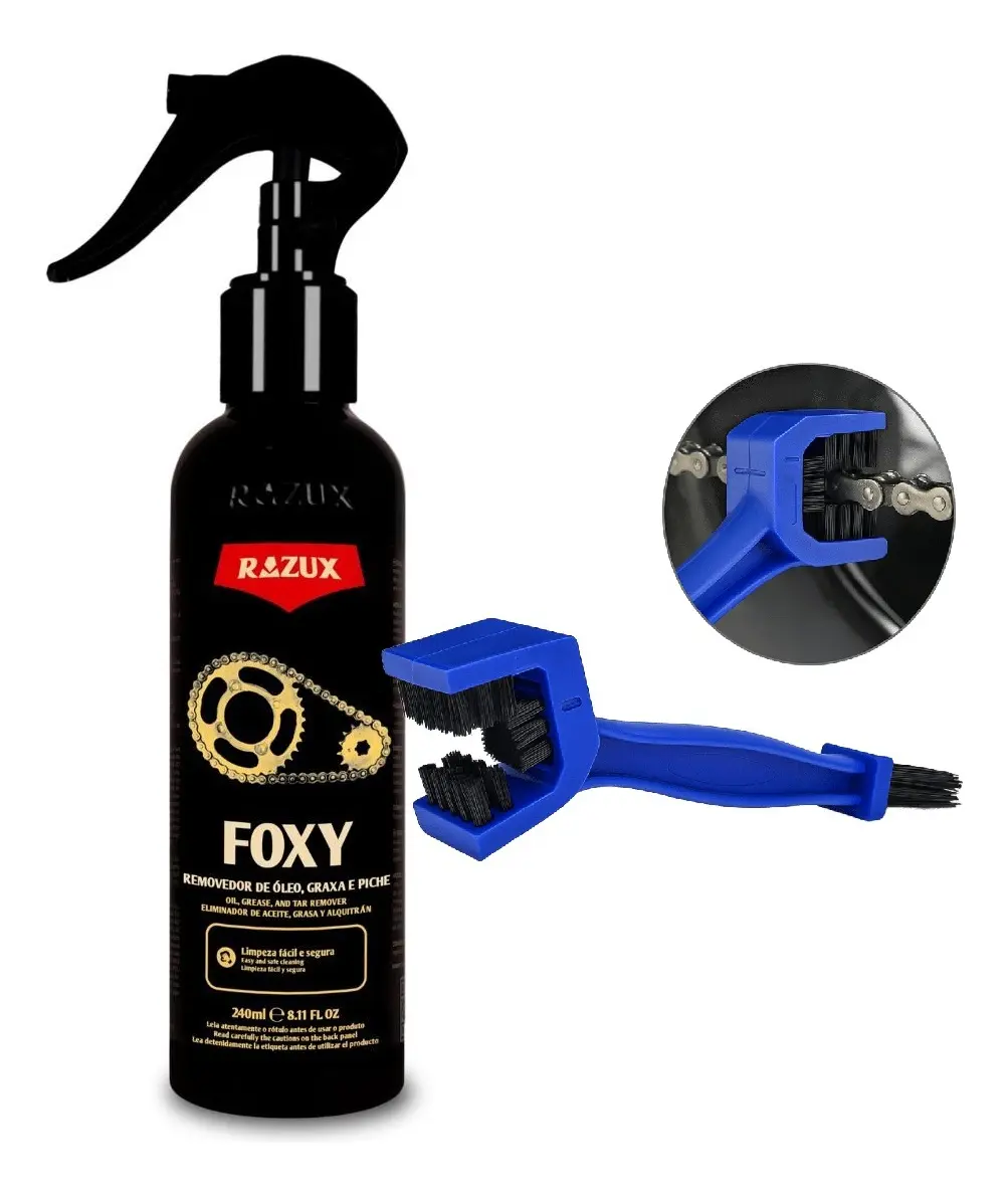 Foxy 240ml + Escova Limpa Corrente: O Kit Essencial para a Performance Máxima da Sua Bike